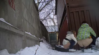 Hidden Cam Behind The Garages, Voyeur Collection, PissRIP