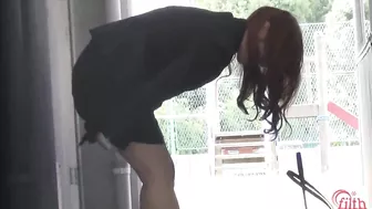 DLFF-096 02 Women’s pleasant peeing in standing position. Outdoor voyeurism