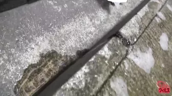 DLFF-115 Concrete pissing. Outdoor pee splashing by beautiful girls. #1